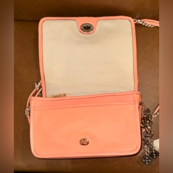 COACH PERFORATED CORAL CROSSBODY WITH ADDITIONAL ACCESSORIES - Picture 8 of 14